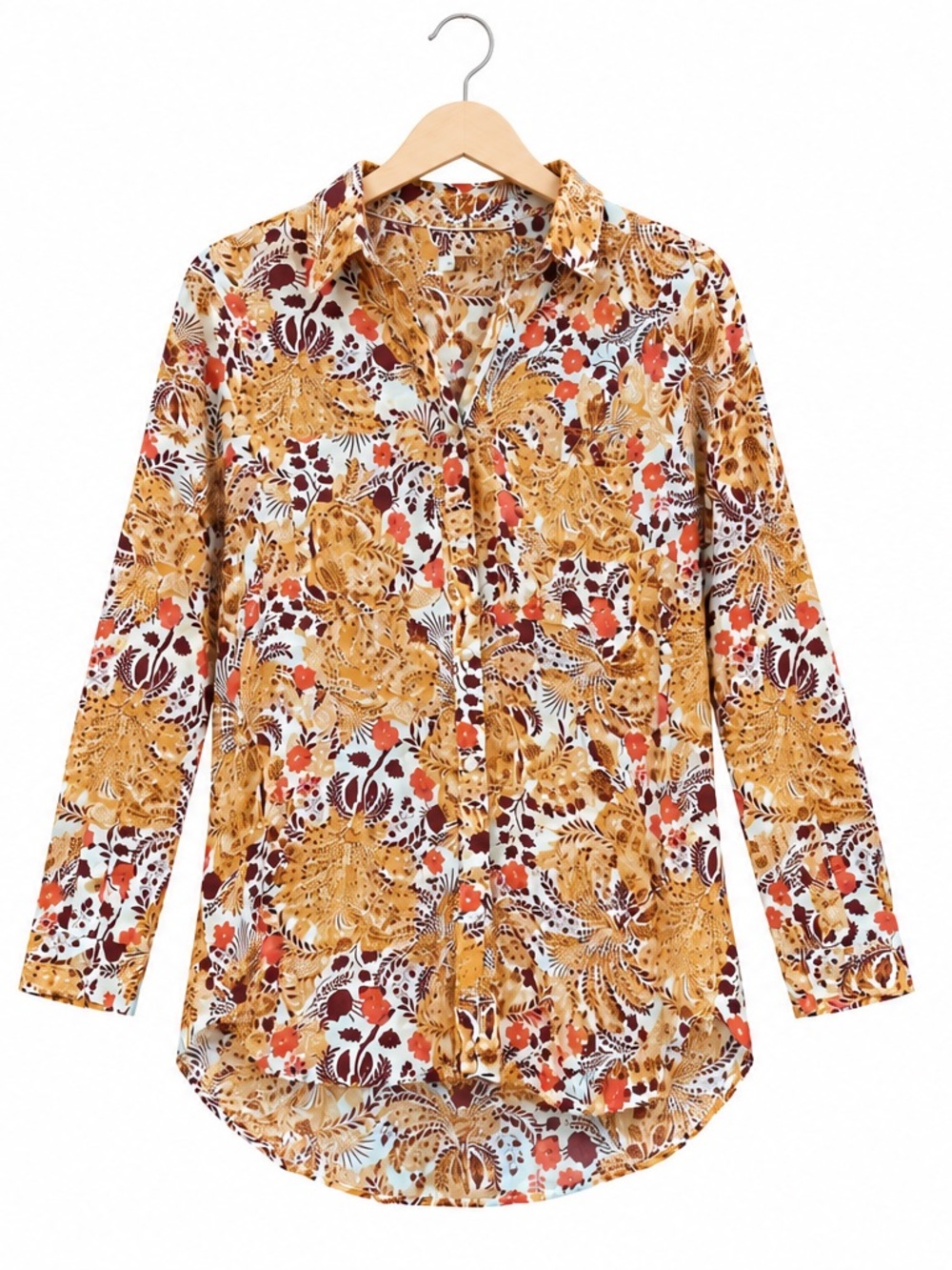 Anthropologie Pilcro The Romy Relaxed Button Down Shirt Floral Paisley XL boho